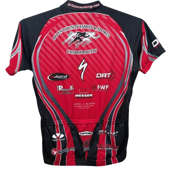 Voler Cycling Jersey Mens Medium Black/Red Polyester Race Fit Raglan Style - Picture 2 of 4